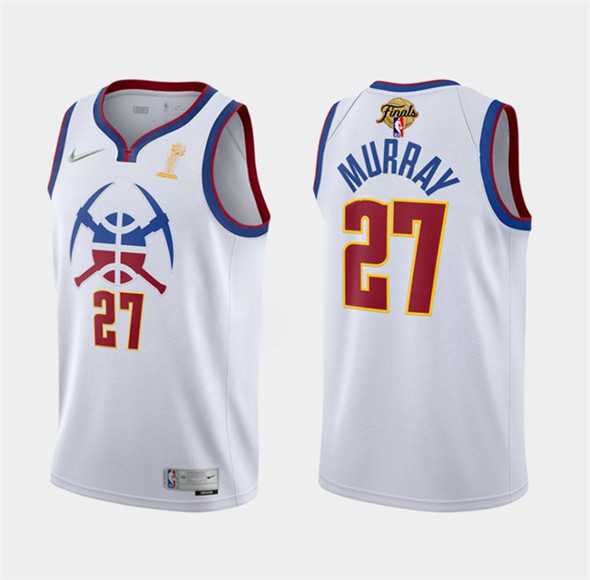 Men%27s Denver Nuggets #27 Jamal Murray White 2023 Finals Champions Earned Edition Stitched Basketball Jersey